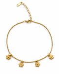 Gold Floral Charm Anklet for Women