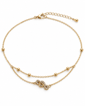 Golden Pavé Curl Anklet
