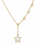 Four Star Ivory Y Lariat Necklace — white background