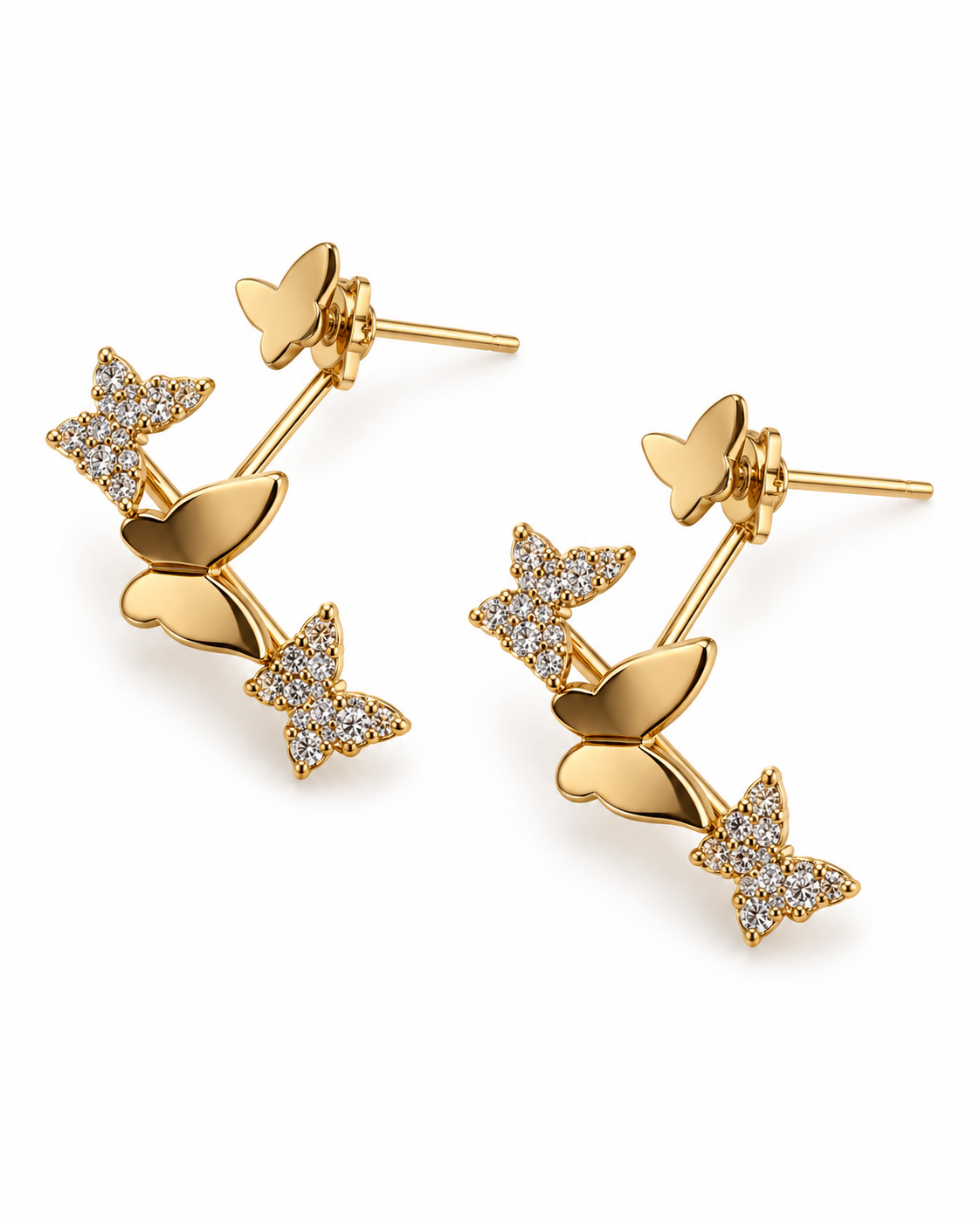 Butterfly Cascade Ear Jackets — white background