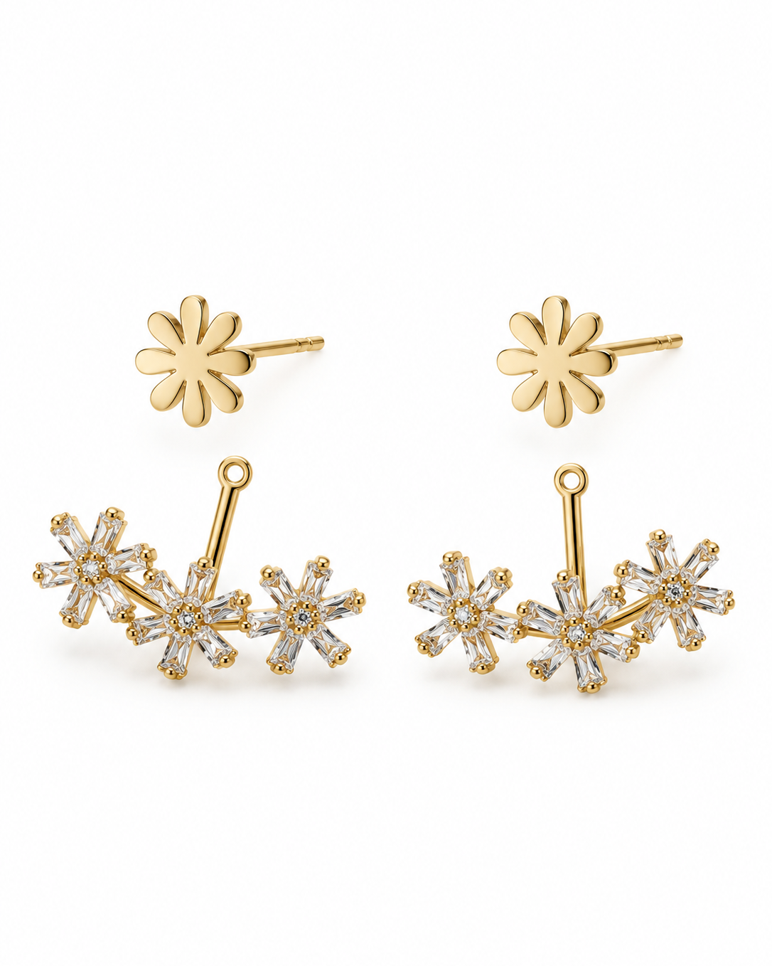 Daisy Garden Crystal Ear Jackets — white background