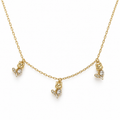 Gold-Tone Trio Cat Charm Necklace — white background