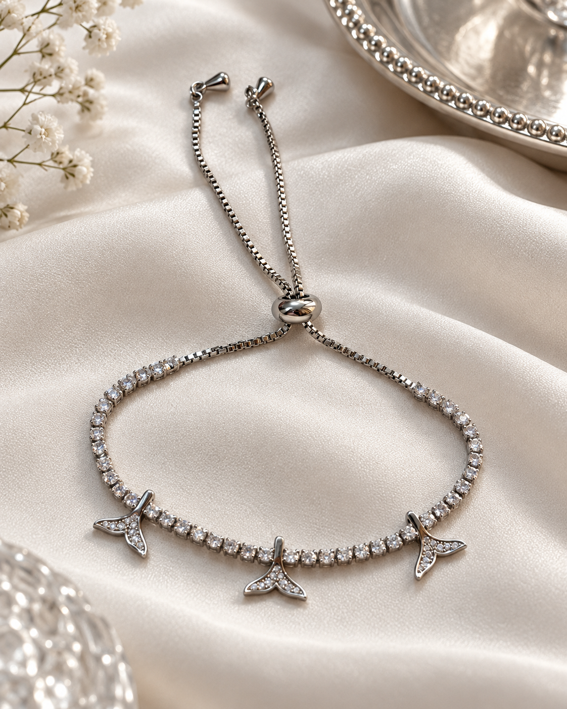 Silver-Tone Butterfly Charm Bracelet — aesthetic setting