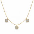 Triple Pavé Disc Necklace — white background