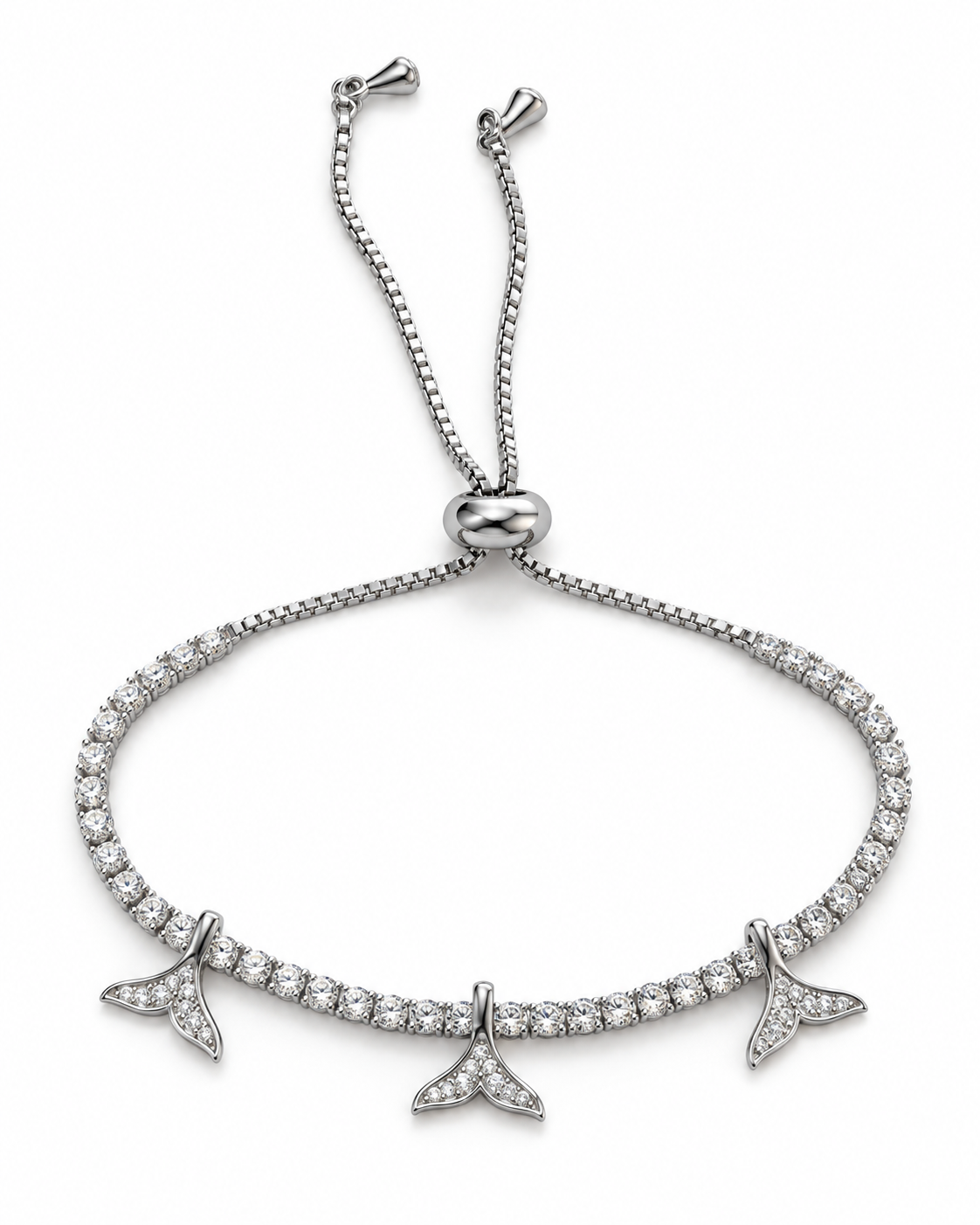 Silver-Tone Butterfly Charm Bracelet — white background