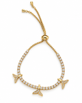 Gold-Tone Butterfly Charm Bracelet — white background