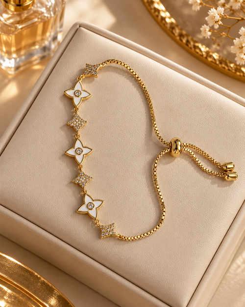 Alternating Clover Star Bolo Bracelet — aesthetic setting