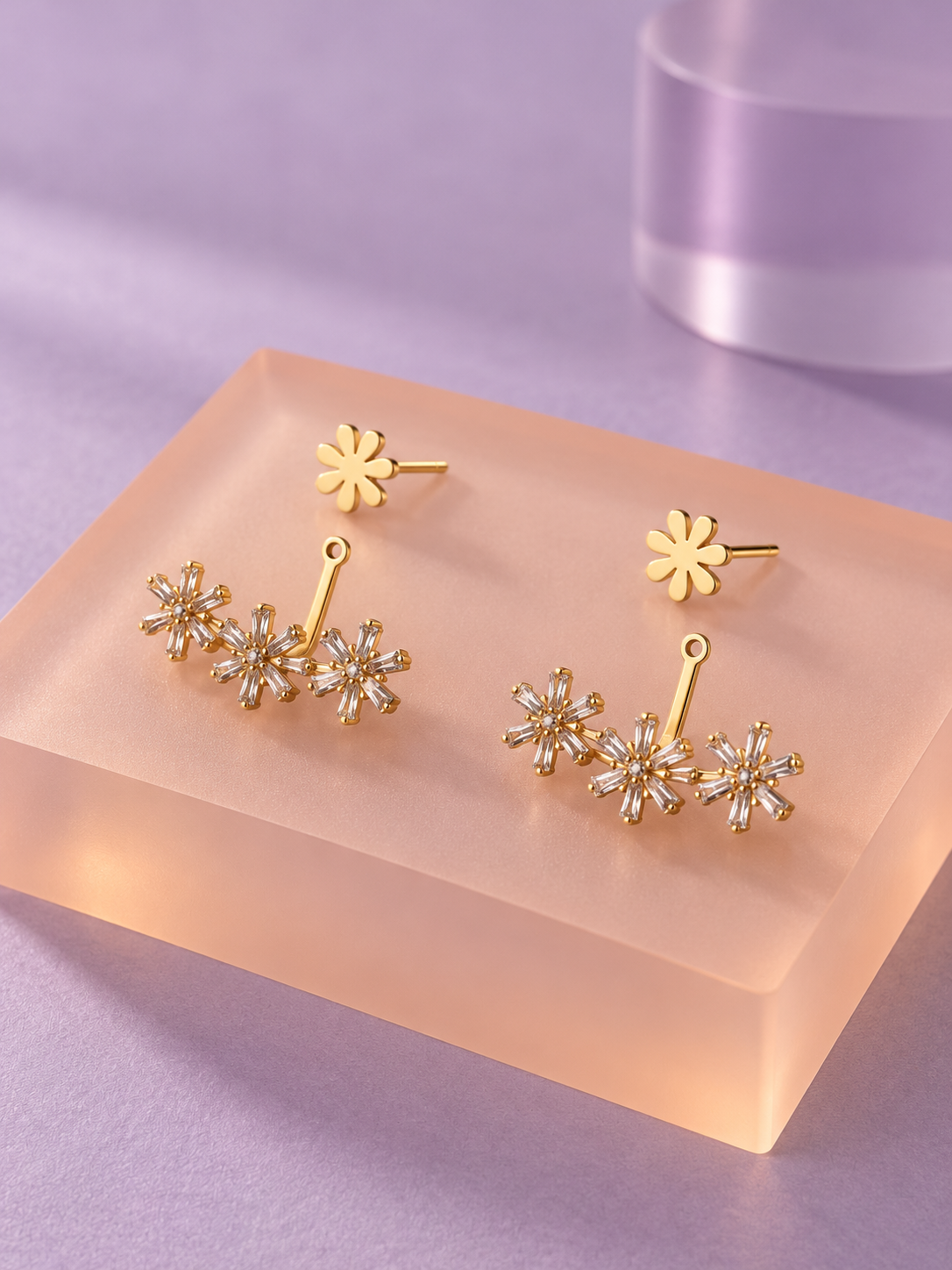 Daisy Garden Crystal Ear Jackets — aesthetic setting