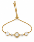 Triple Ivory Circle Bolo Bracelet — white background