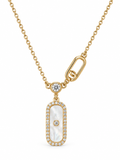 Ivory Capsule Crystal Link Necklace — white background