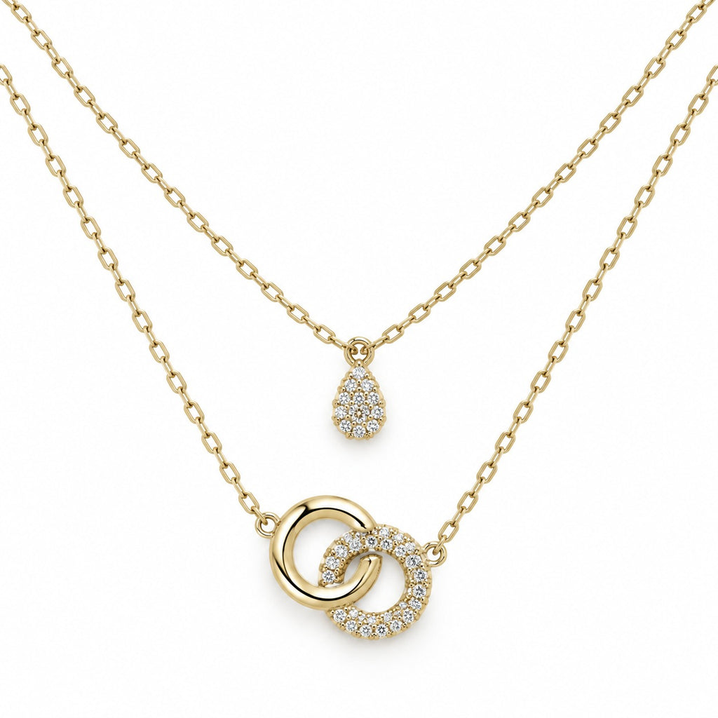 Golden Interlocking Circle Necklace