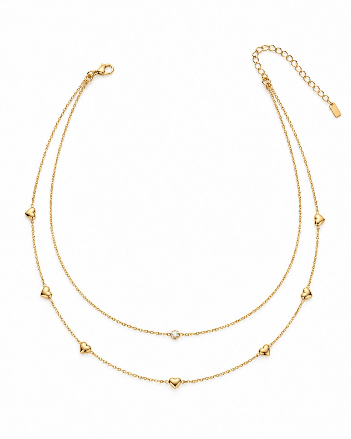 Double Layer Gold Heart Charm Waist Chain