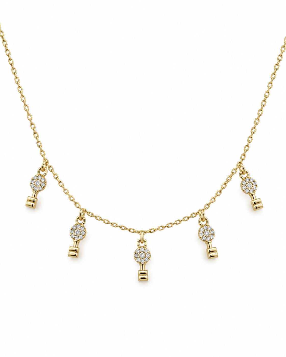 Golden Key Charm Necklace