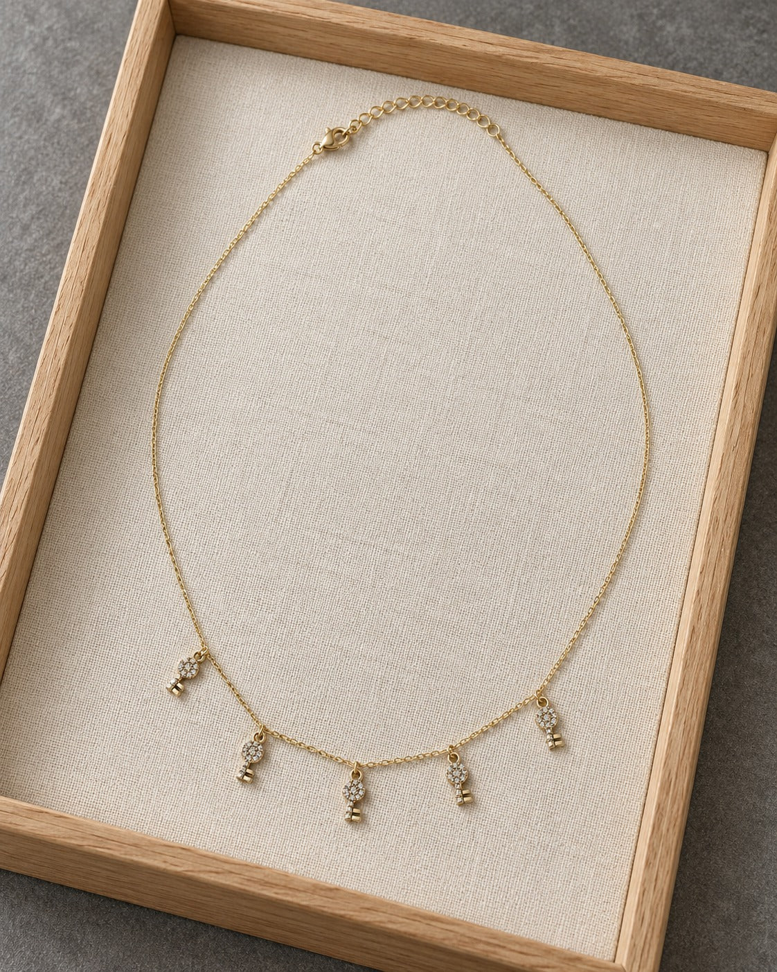Golden Key Charm Necklace
