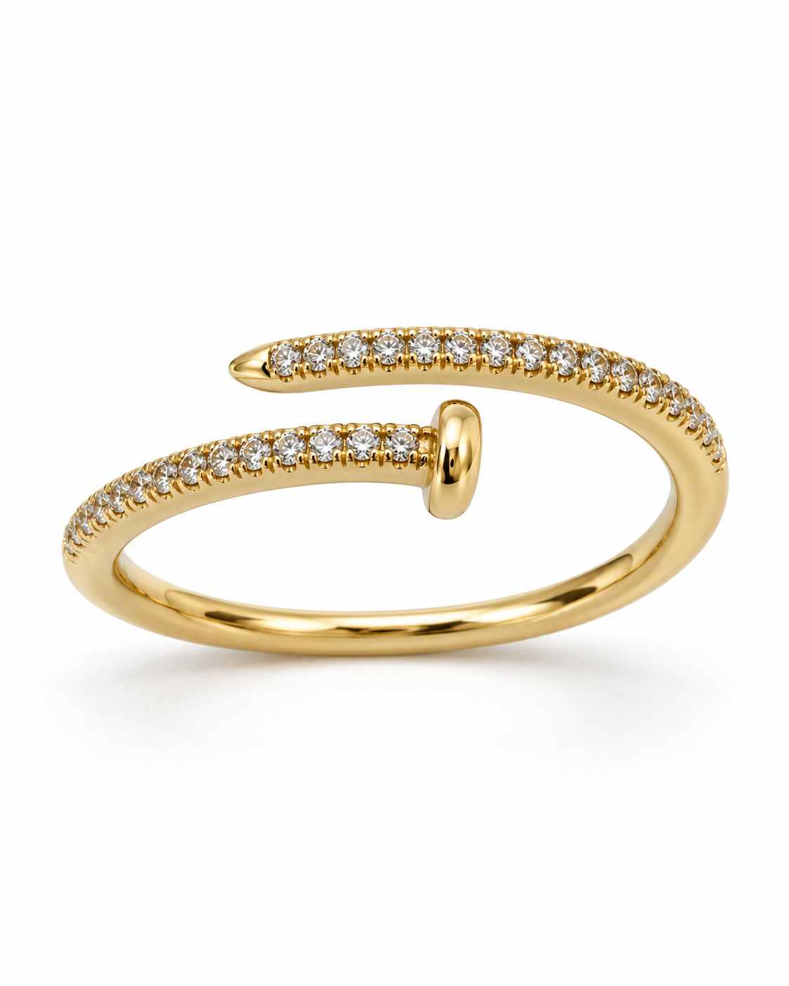 Delicate Nail-Shaped Gold Wrap Ring