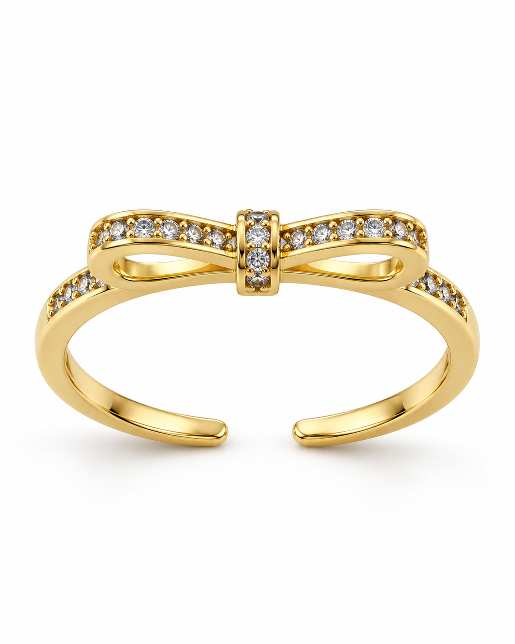 Golden Bow Solitaire Ring