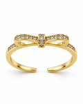 Golden Bow Solitaire Ring