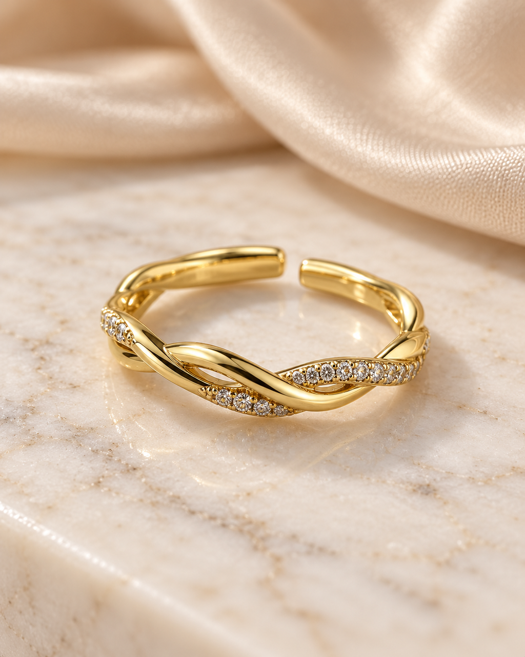 Twisted Elegance Gold Ring