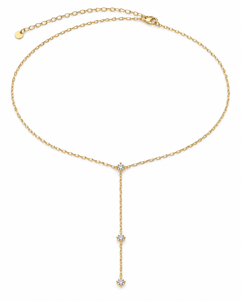 Delicate Gold Crystal Y-Drop Waist Chain