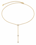 Delicate Gold Crystal Y-Drop Waist Chain