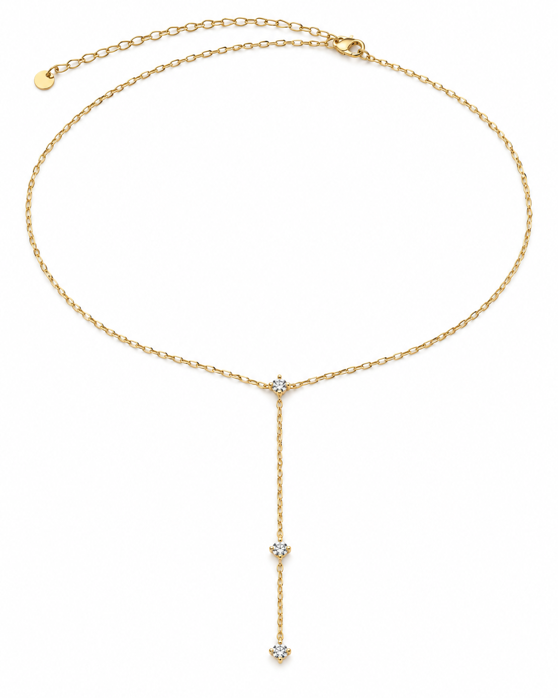 Delicate Gold Crystal Y-Drop Waist Chain