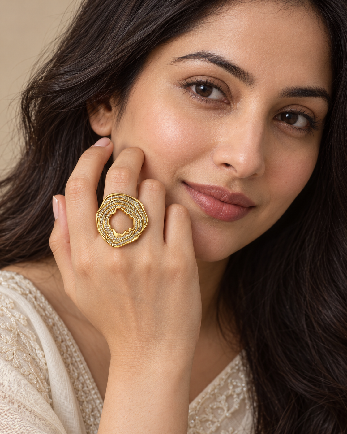 Celeste Gold Statement Ring