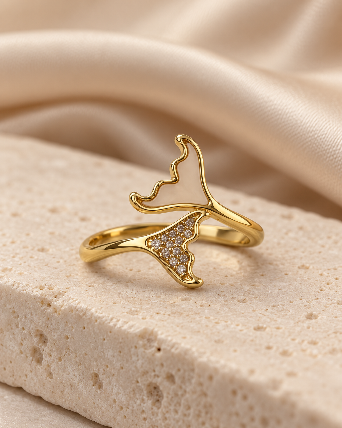 Elegant Gold Butterfly Open Ring