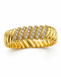 Seven-Bar Ribbed Gold Ring
