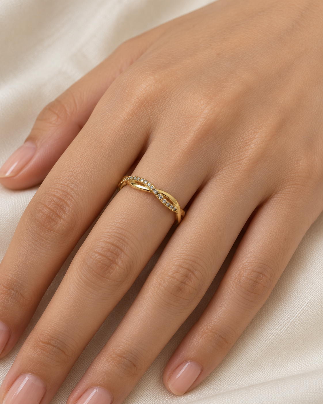 Twisted Elegance Gold Ring