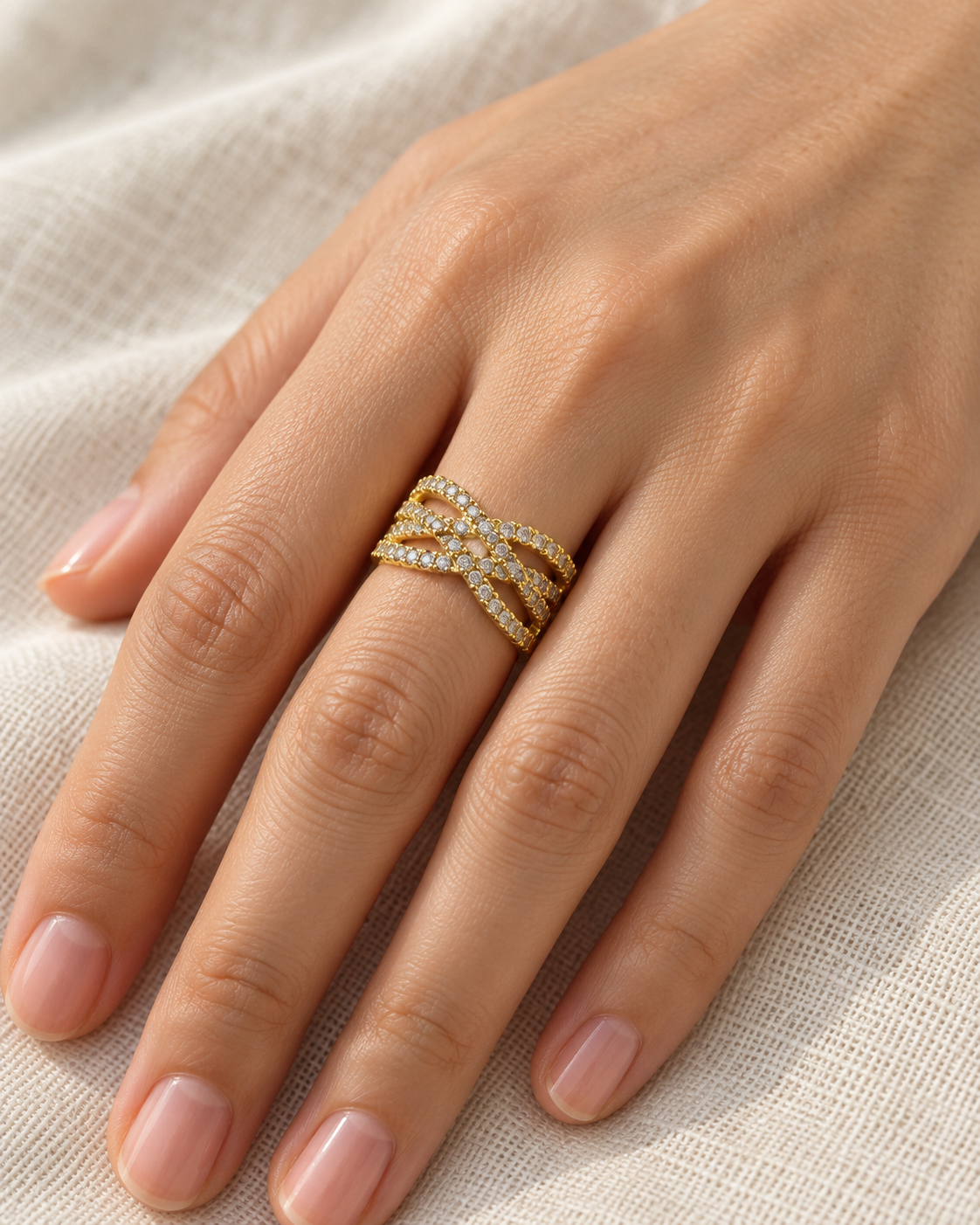 Golden Elegance Layered Ring