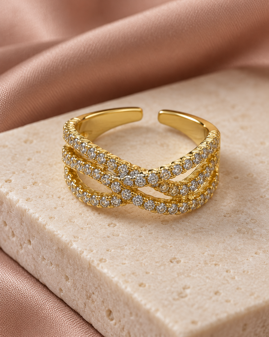 Golden Elegance Layered Ring