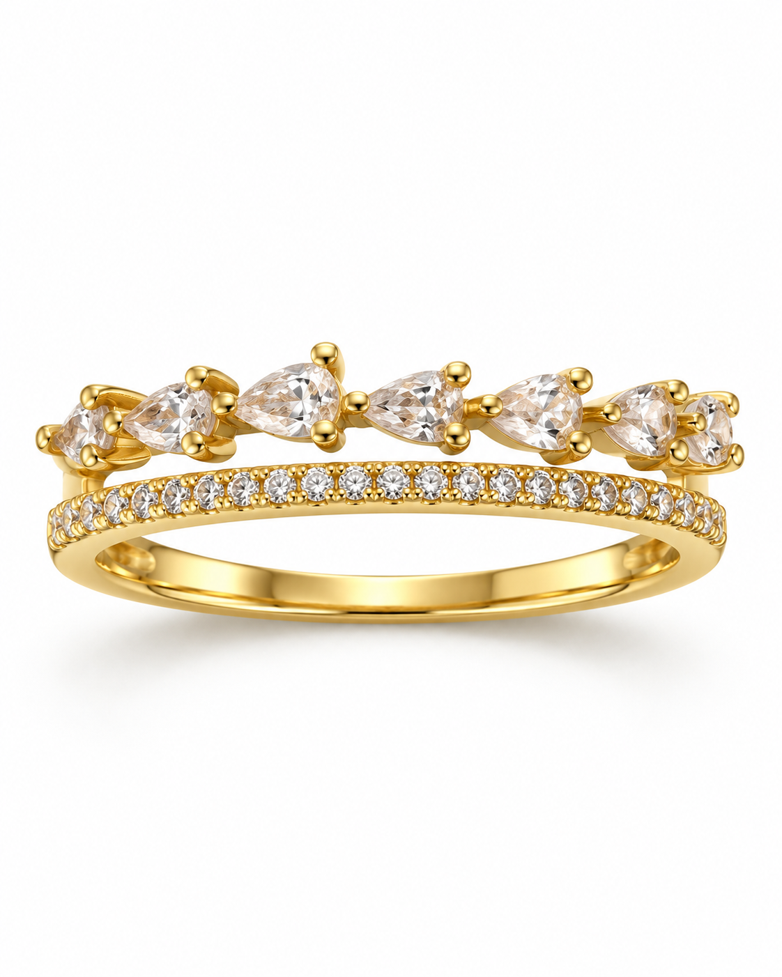 Timeless Sparkle Double-Layer Ring