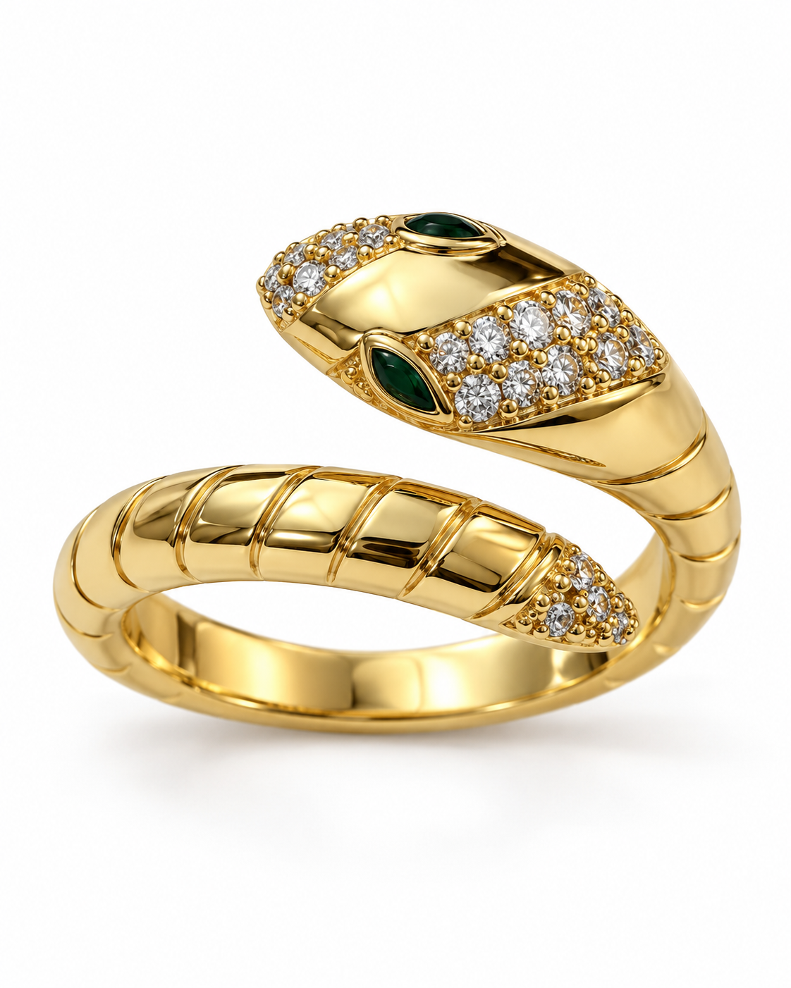 Serpent Elegance Gold Statement Ring