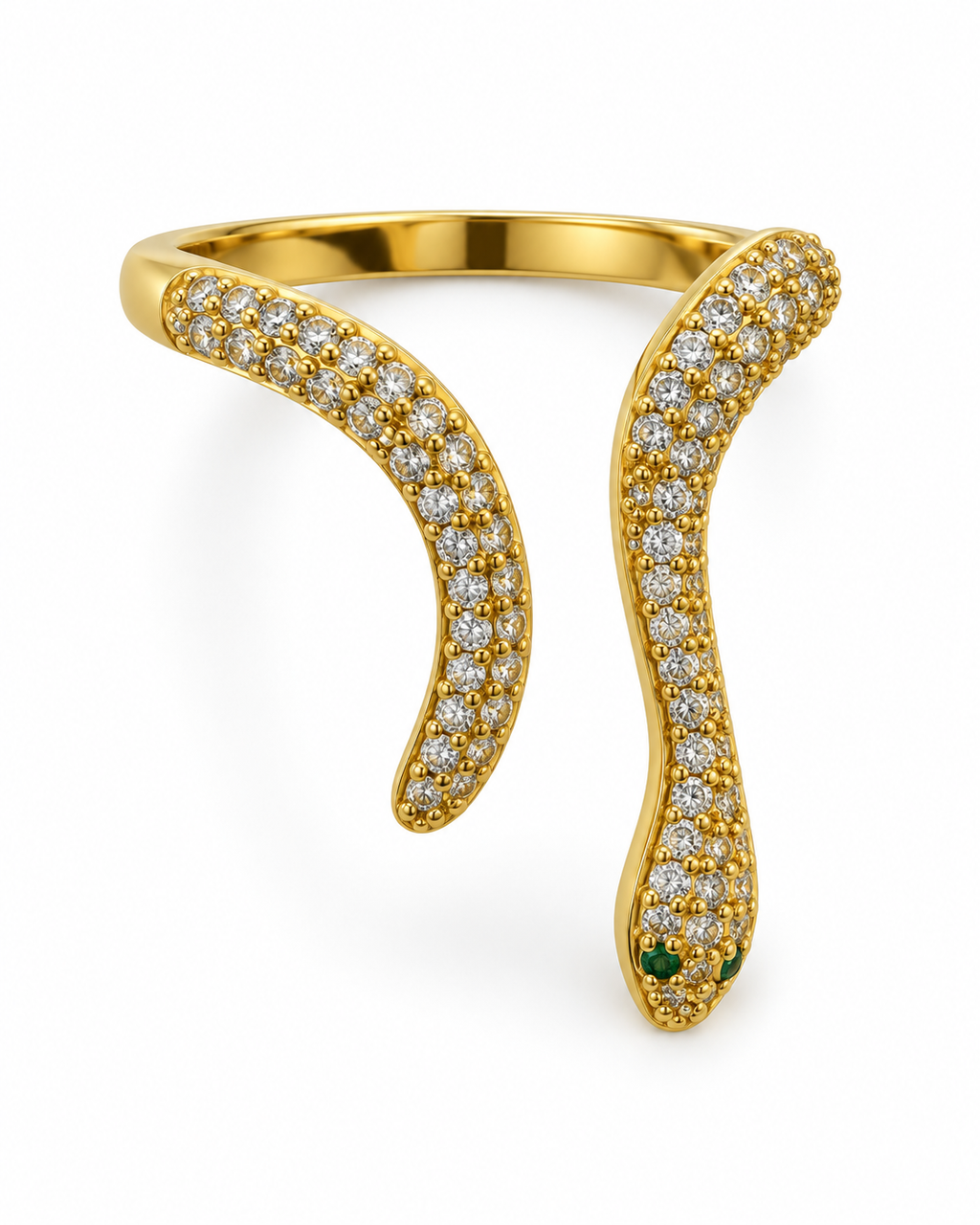Serpent Charm Gold Bypass Ring