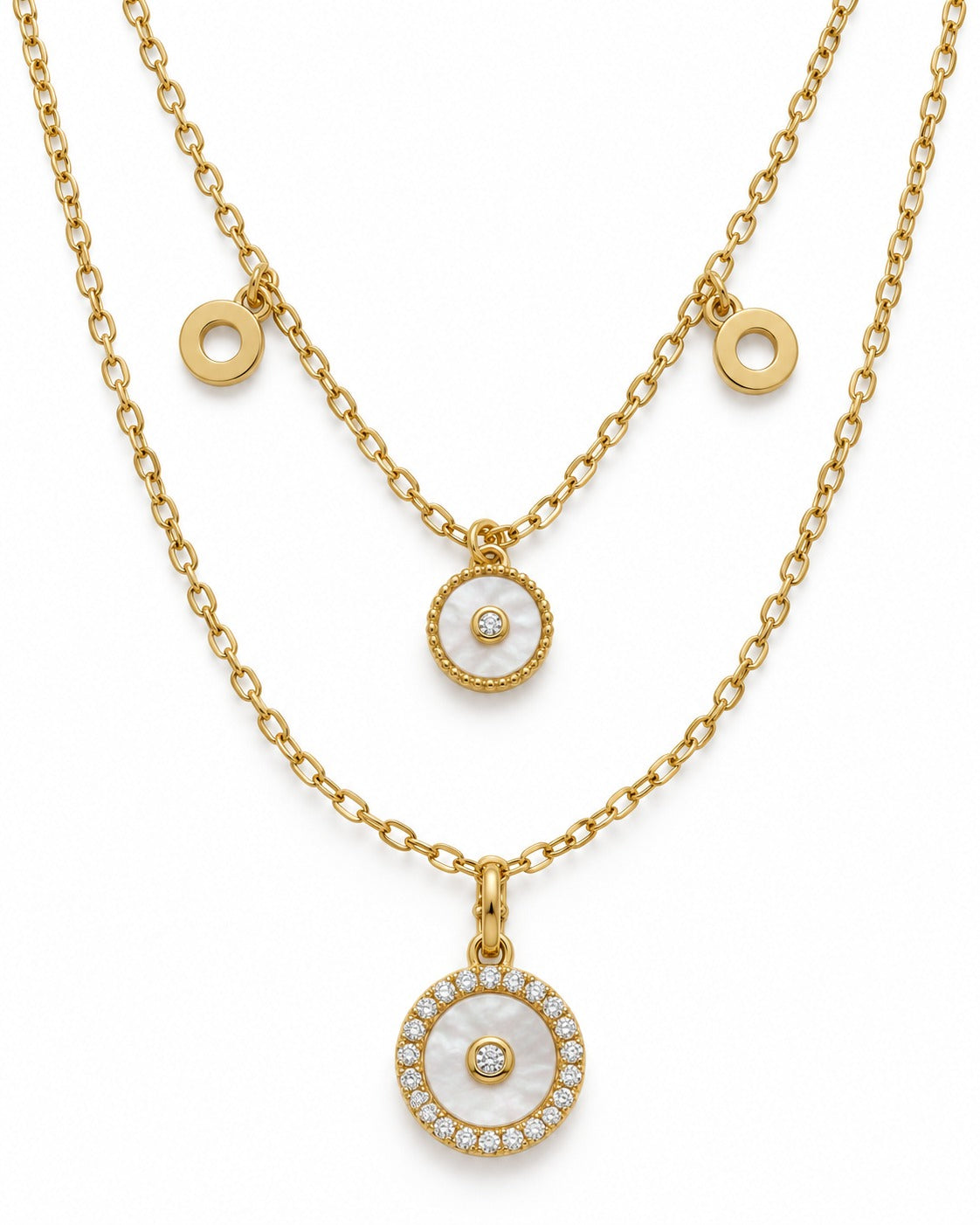 Golden Double Layer Charm Necklace