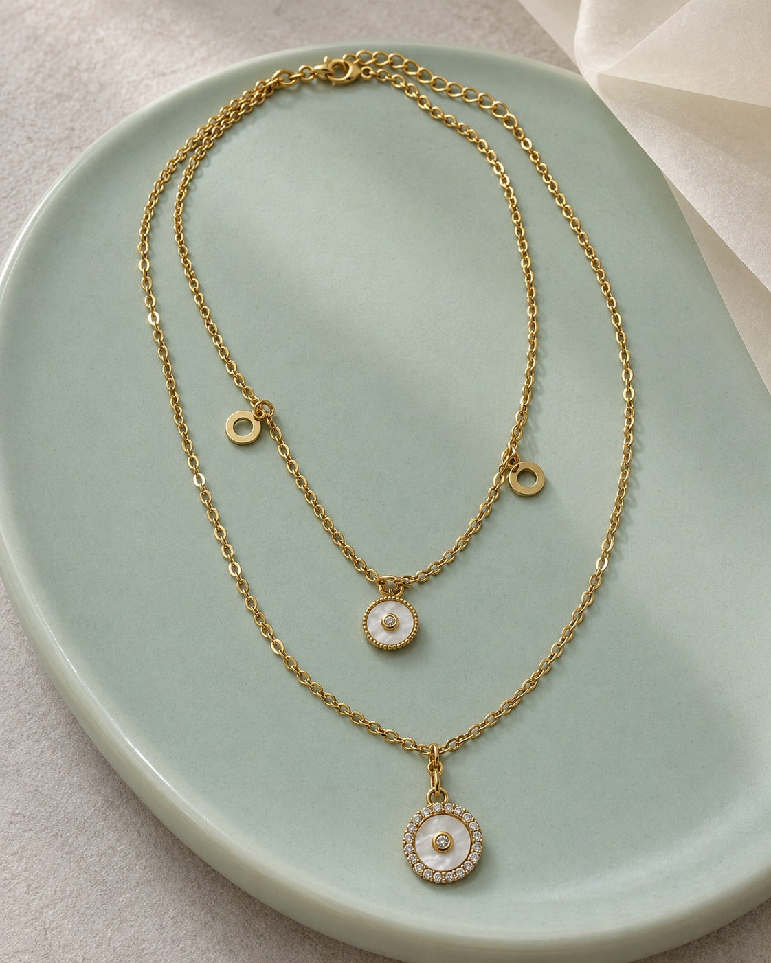 Golden Double Layer Charm Necklace